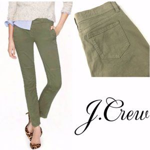 J. Crew Green Seamed Motorcycle Ankle Pants S26